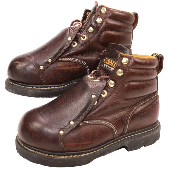 Carolina 6" Steel Toe Work Boot Men 7.5 Brown Leather Safety Oil Resistant CA508 - Picture 12 of 14